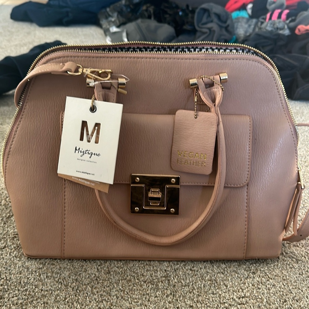 Miztique Vegan leather bag. Nude color. Brand new
